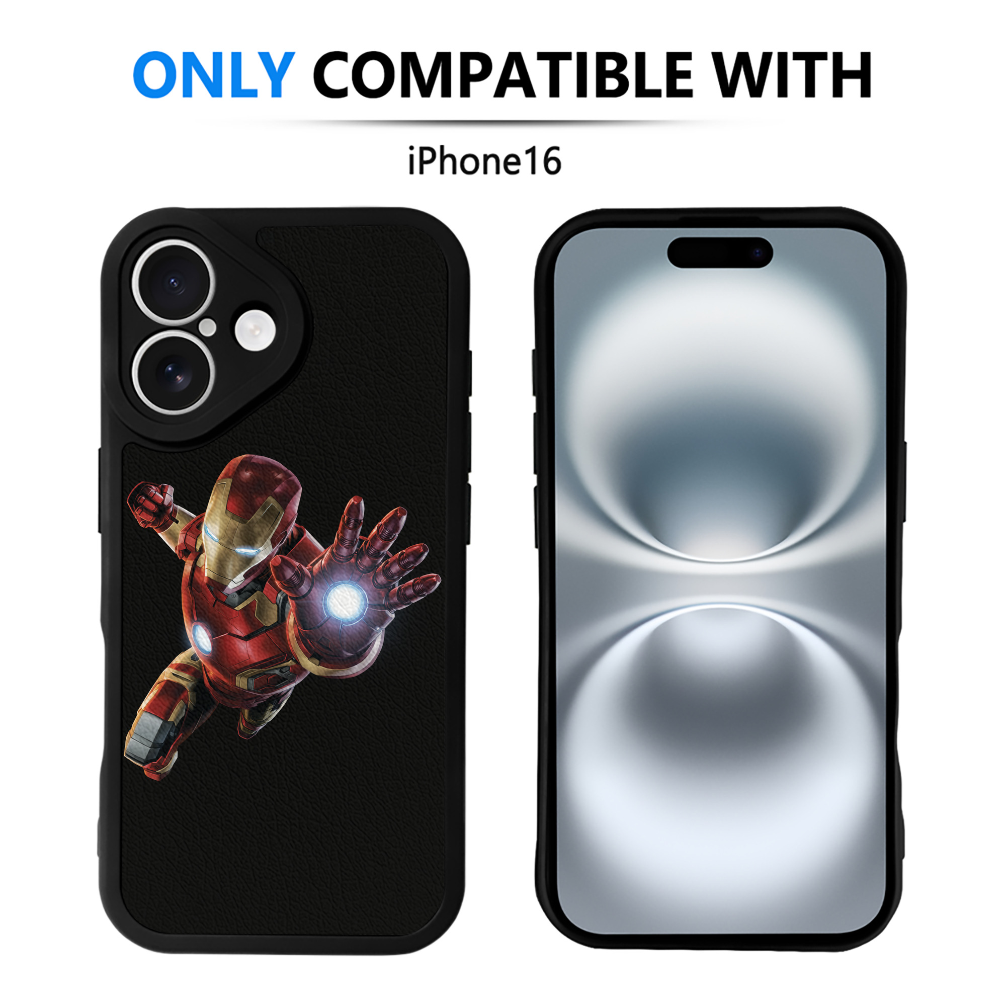 （画像用） アベンジャーズ The Avengers 【iPhone 16シリーズ対応】シリコンスマホケース（レザー調） 材質：シリコン